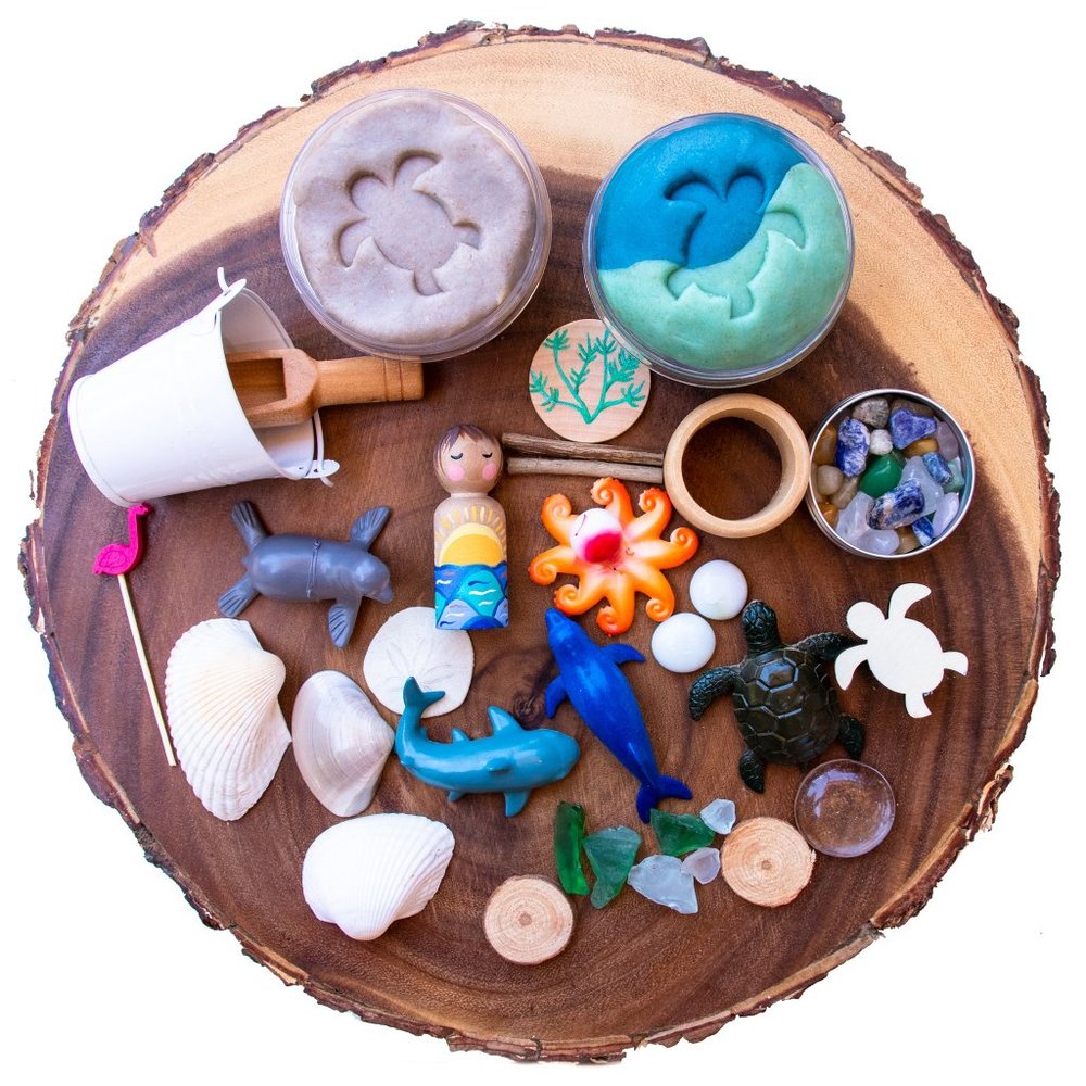 Ocean Sensory Kit, Play Dough Kit, Preschool, Kid Toys, Peg Doll, Montessori